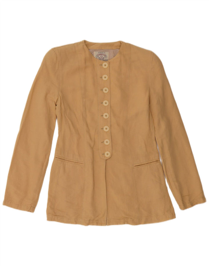 ARMANI JEANS Veste Blazer Femme IT 40 Petit Beige Viscose