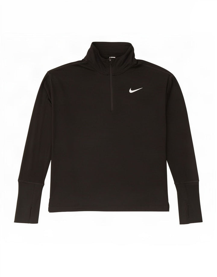 Nike Hommes Dri Fit Zip Neck Pull Survêtement Haut Petit Noir Polyester