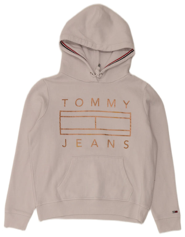 Tommy Hilfiger Pull à capuche surdimensionné graphique pour femme UK 10 Petit Blanc