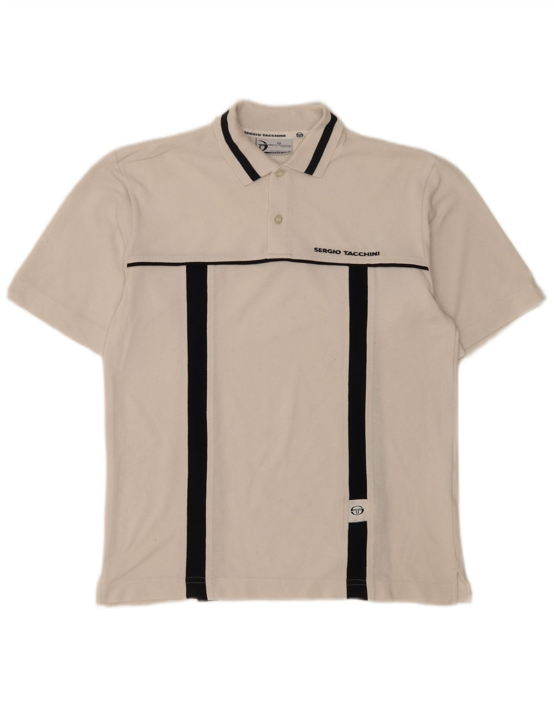 Sergio Tacchini Polo Homme Petit Blanc Colorblock Coton