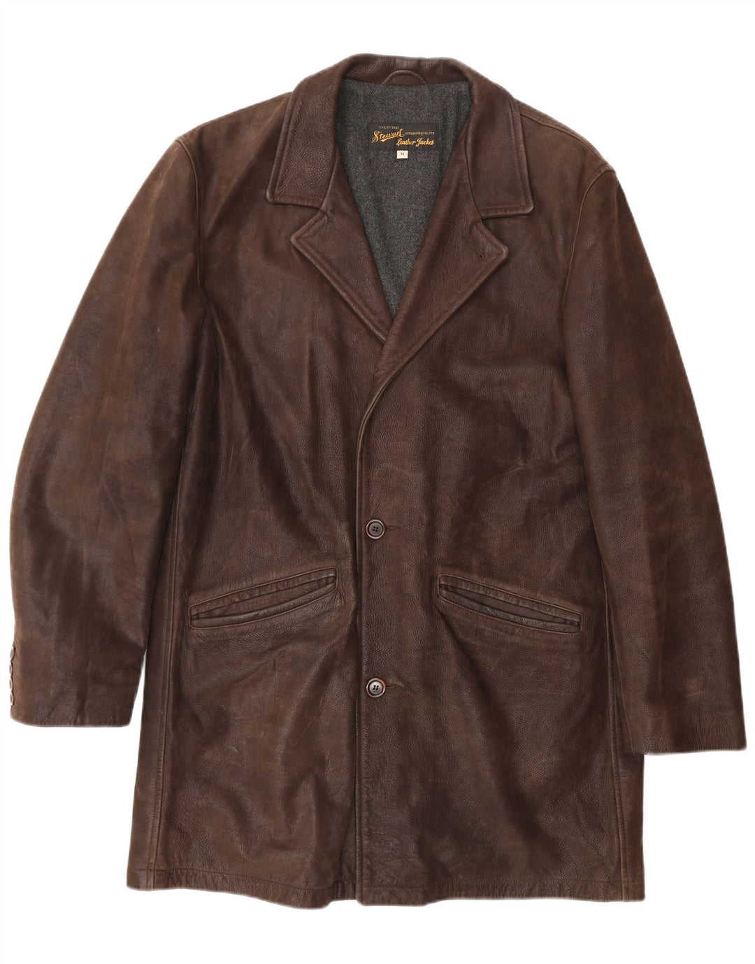 STEWART Veste en cuir pour homme UK 38 Cuir marron moyen
