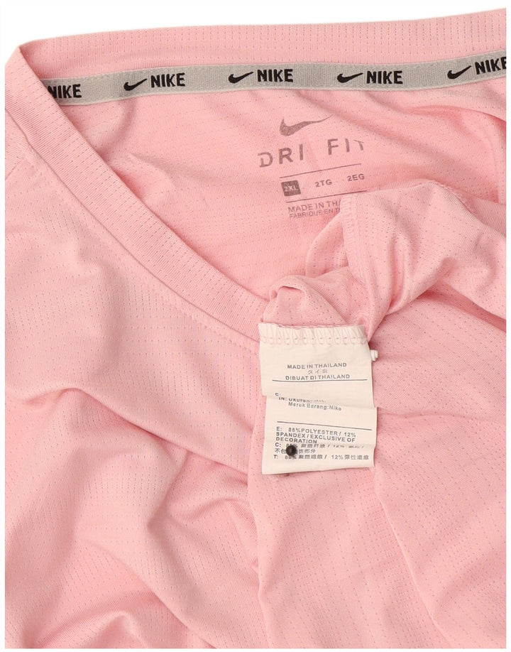 Nike Hommes Dri Fit T-Shirt Haut 2XL Rose Polyester