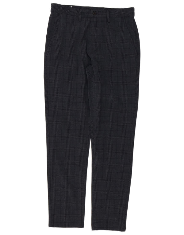 Zara Pantalon Chino Slim Homme EU 36 XS W29 L29 Bleu Marine À Carreaux