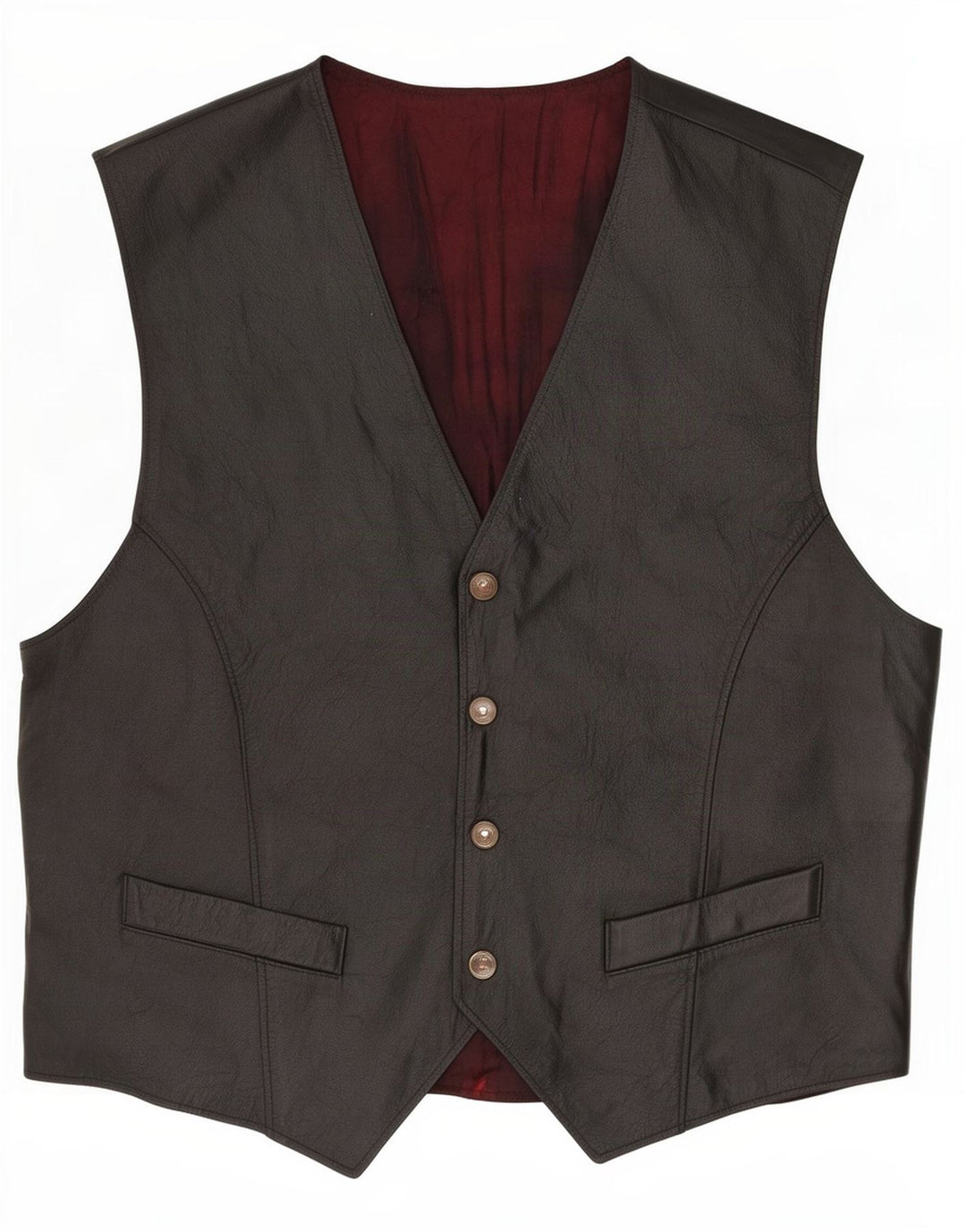 gilet en cuir homme vintage IT 52 Grand Noir