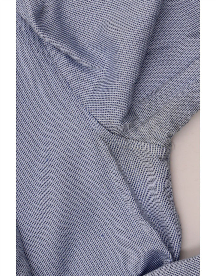 Zara Chemise Slim Fit Petit Coton À Pois Bleu