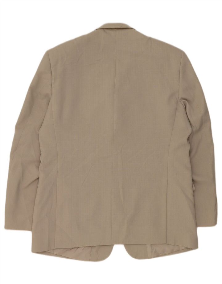 Vintage Homme 2 Bouton Blazer Veste UK 44 2XL Gris Polyester