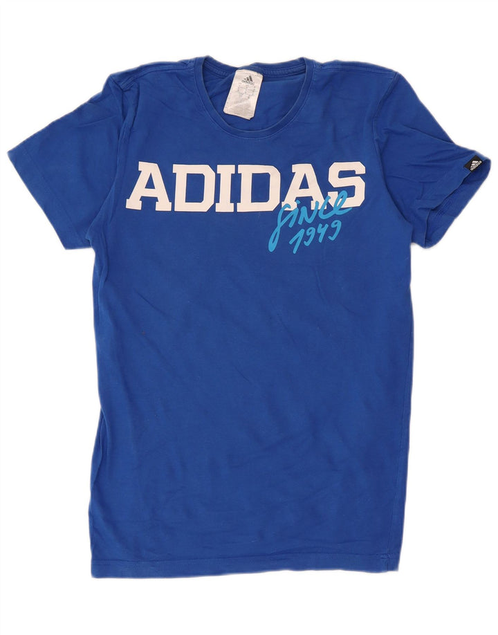 Adidas T-shirt graphique pour homme en coton bleu petit