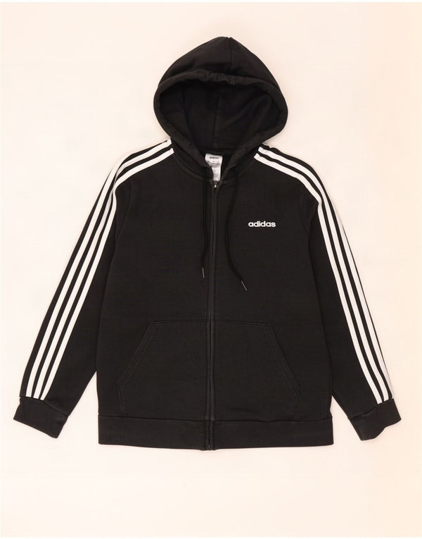 Adidas Pull à capuche zippé pour femme UK 16/18 Grand coton noir