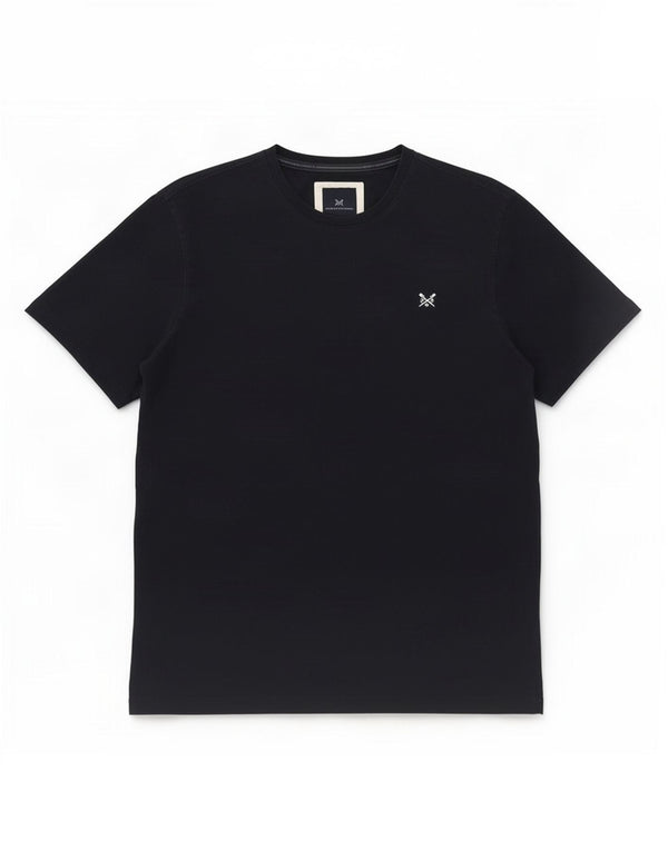 Crew Clothing T-Shirt Homme Haut Large Bleu Marine Coton