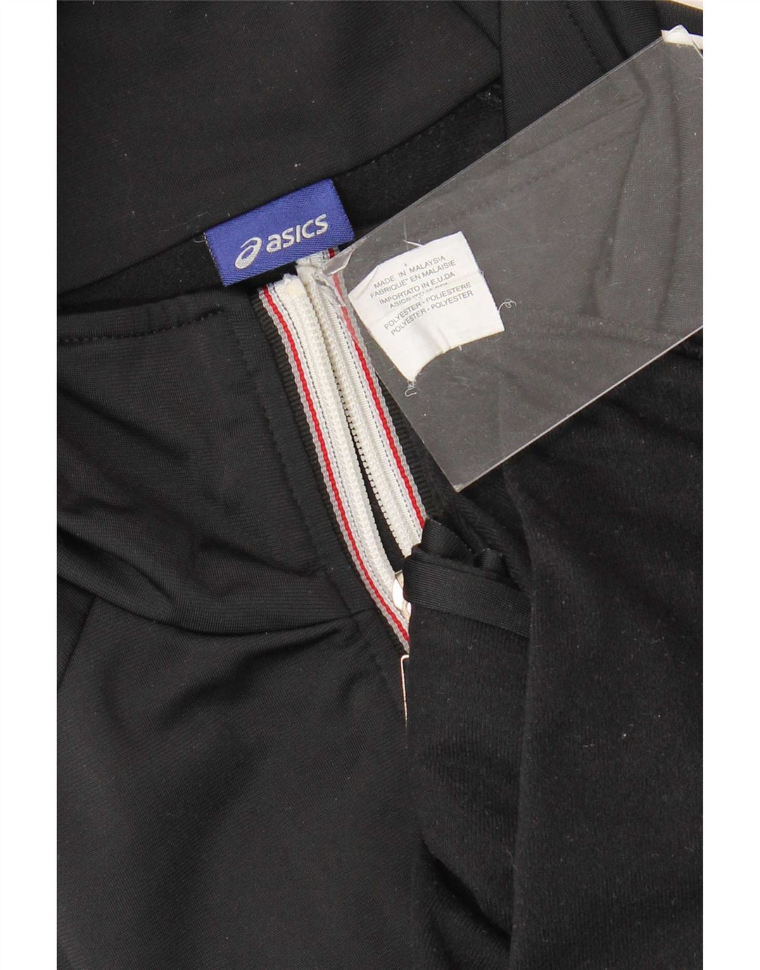 Asics Veste de survêtement pour homme en polyester rayé noir moyen