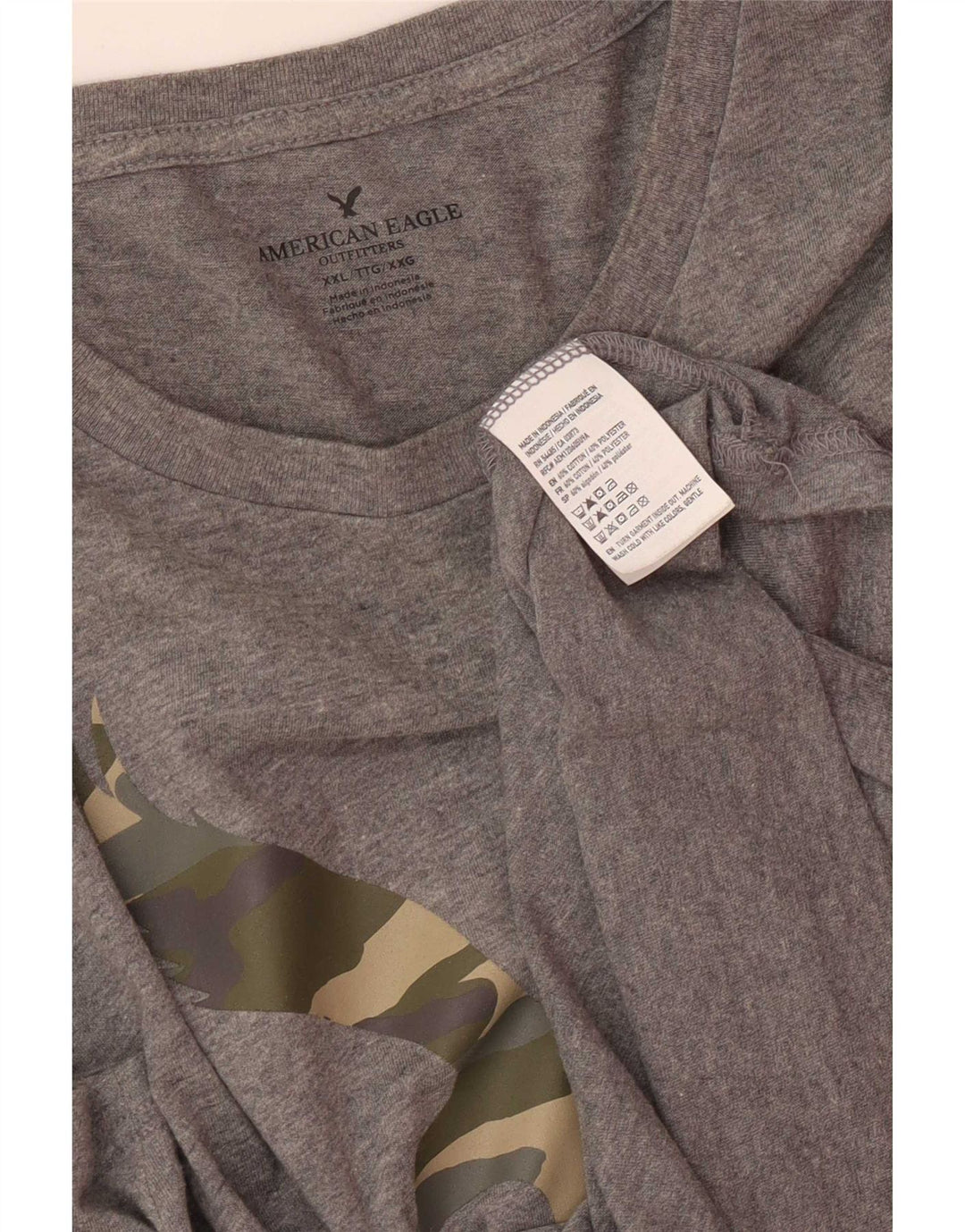 American Eagle T-Shirt graphique pour hommes, haut 2XL, gris, coton