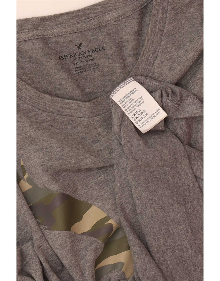 American Eagle T-Shirt graphique pour hommes, haut 2XL, gris, coton