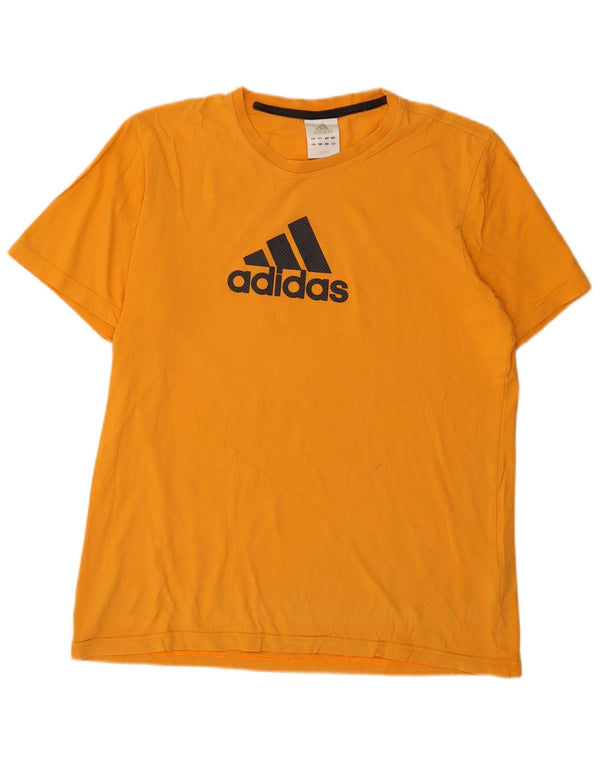 Adidas Mens Graphic T-Shirt Top UK 40/42 Coton Orange Moyen