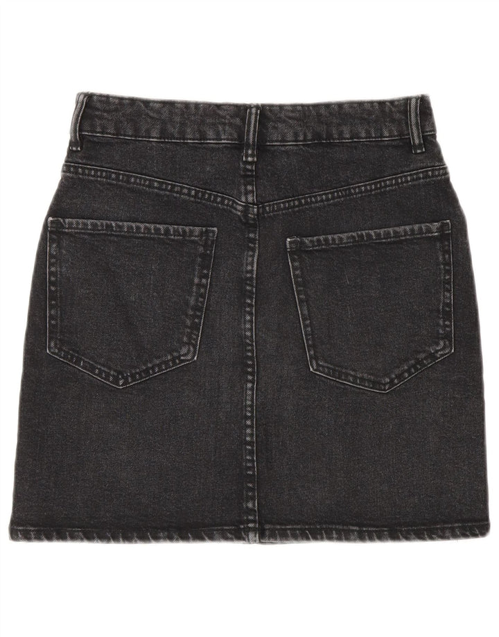 Zara Femme Mini Jupe En Jean Petit W26 Gris Coton