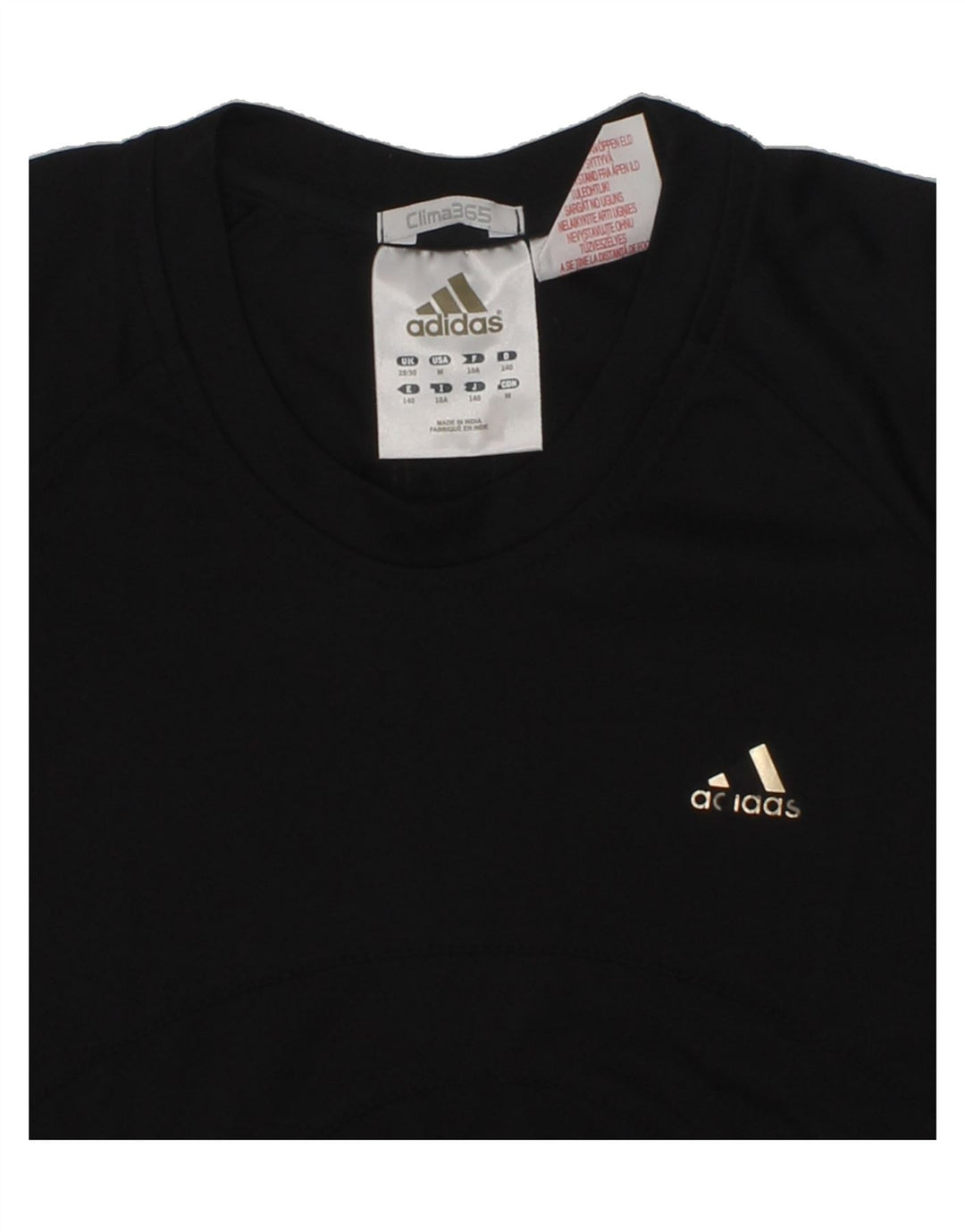 ADIDAS Boys Clima 365 T-Shirt Top 9-10 Years Black Polyester | Vintage Adidas | Thrift | Second-Hand Adidas | Used Clothing | Messina Hembry 