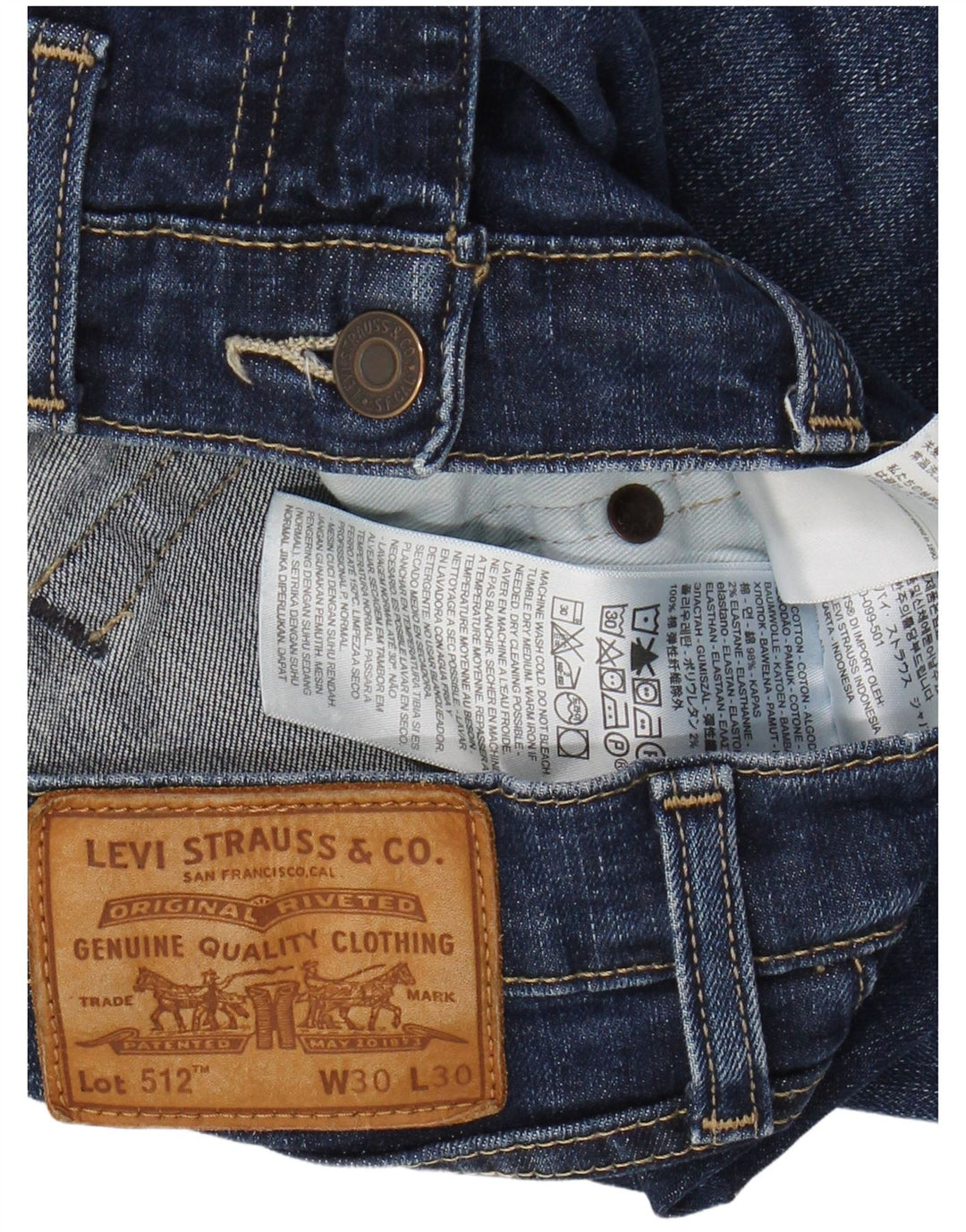 LEVI'S Jean 512 Slim Fuselé W30 L30 Homme Bleu Coton