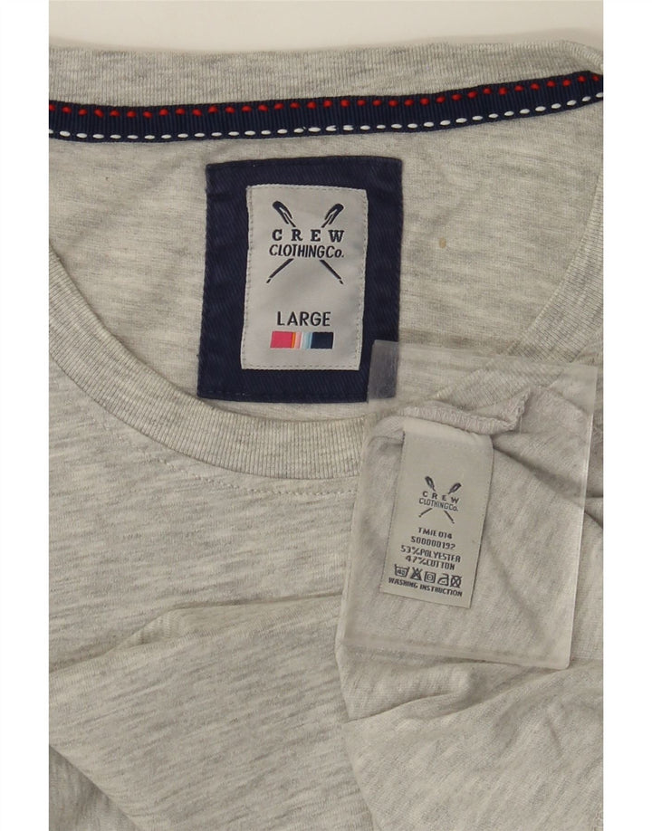 CREW CLOTHING T-Shirt Homme Haut Large Gris Coton