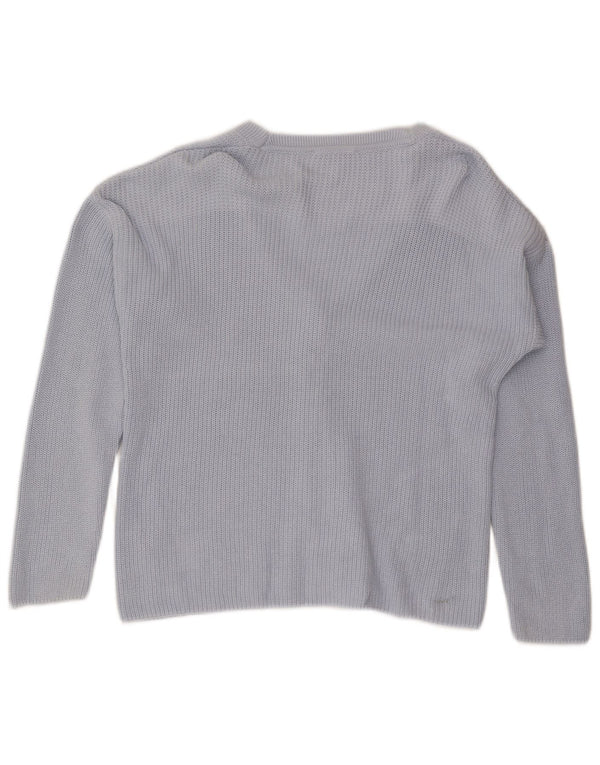 Tommy Hilfiger Pull Cardigan Femme UK 14 Bleu Moyen Coton
