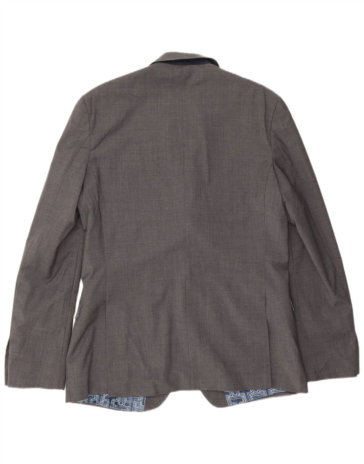 Ted Baker Veste Blazer Slim Fit à 2 Boutons pour Homme UK 42 XL Laine Grise
