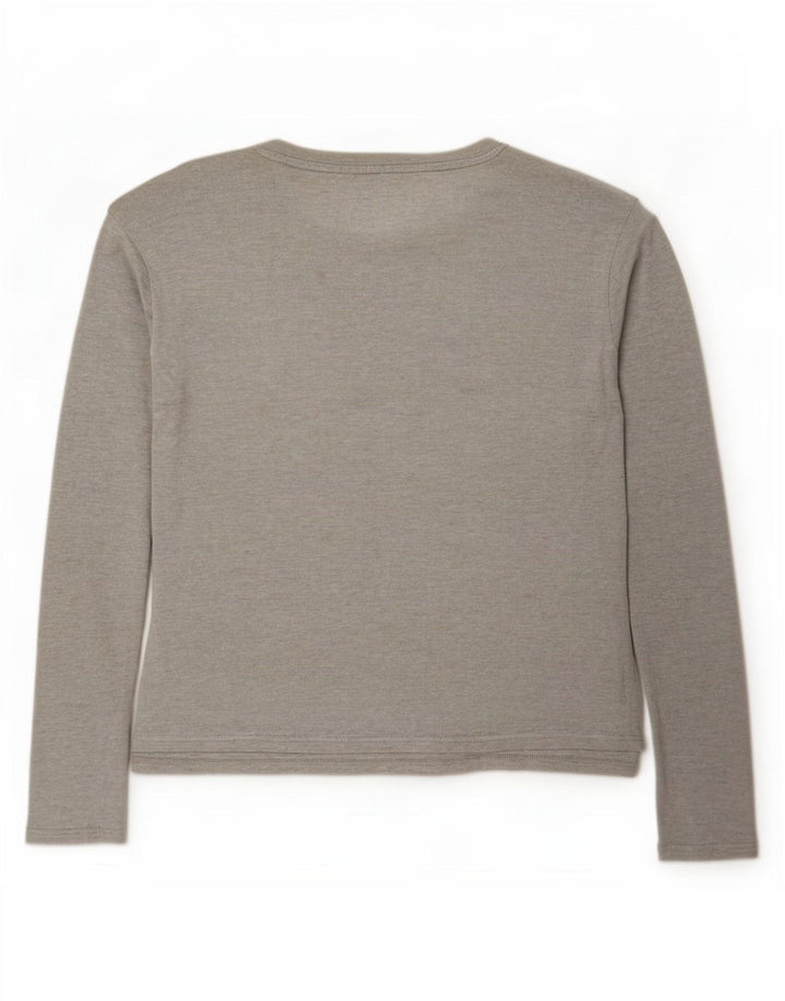 Zara Femme Top Manches Longues UK 44 Gris Moyen Moucheté Lyocell