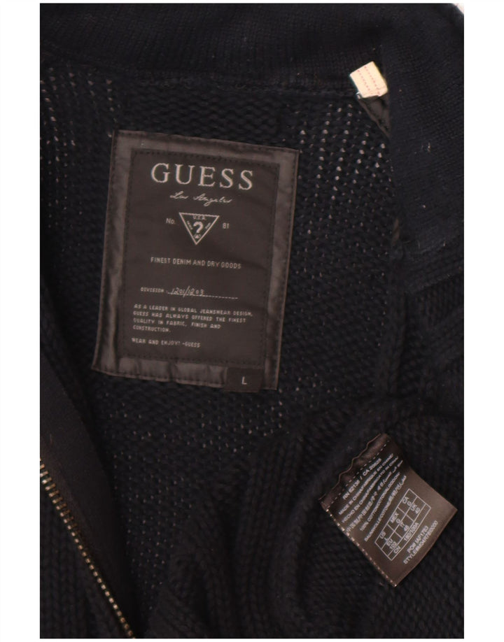 Guess Cardigan Homme Pull Large Noir Coton