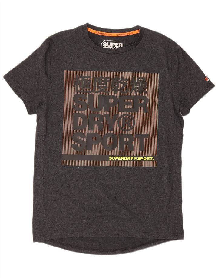 Superdry T-Shirt Graphique Homme Gris Moyen Coton