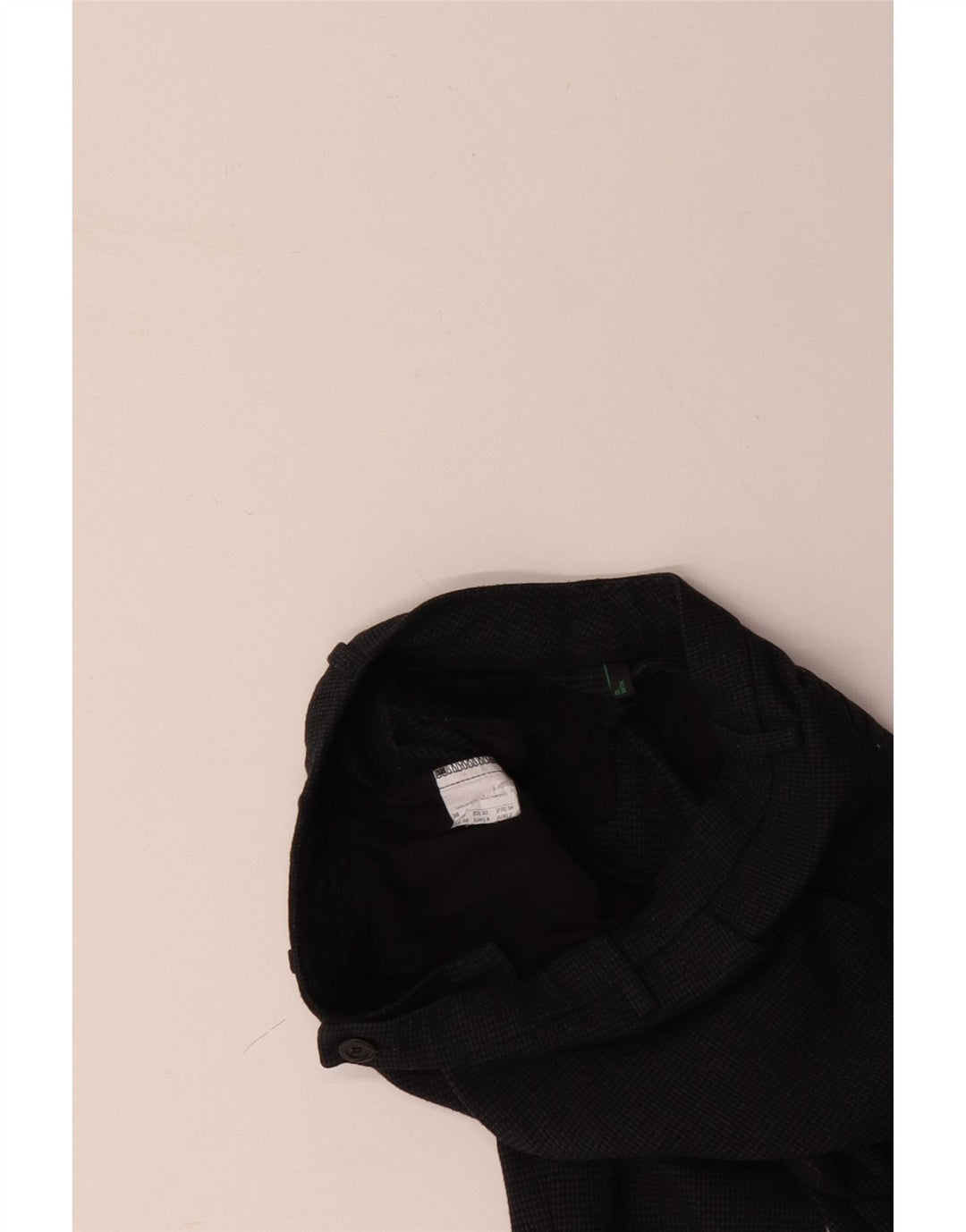 BENETTON Pantalon de costume slim pour femme UK 6 XS W28 L27 Pied-de-poule noir