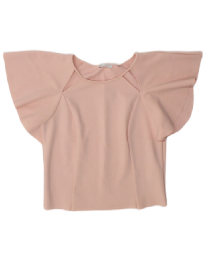 Zara Womens Crop Batwing Blouse Top UK 10 Petit Rose Polyester