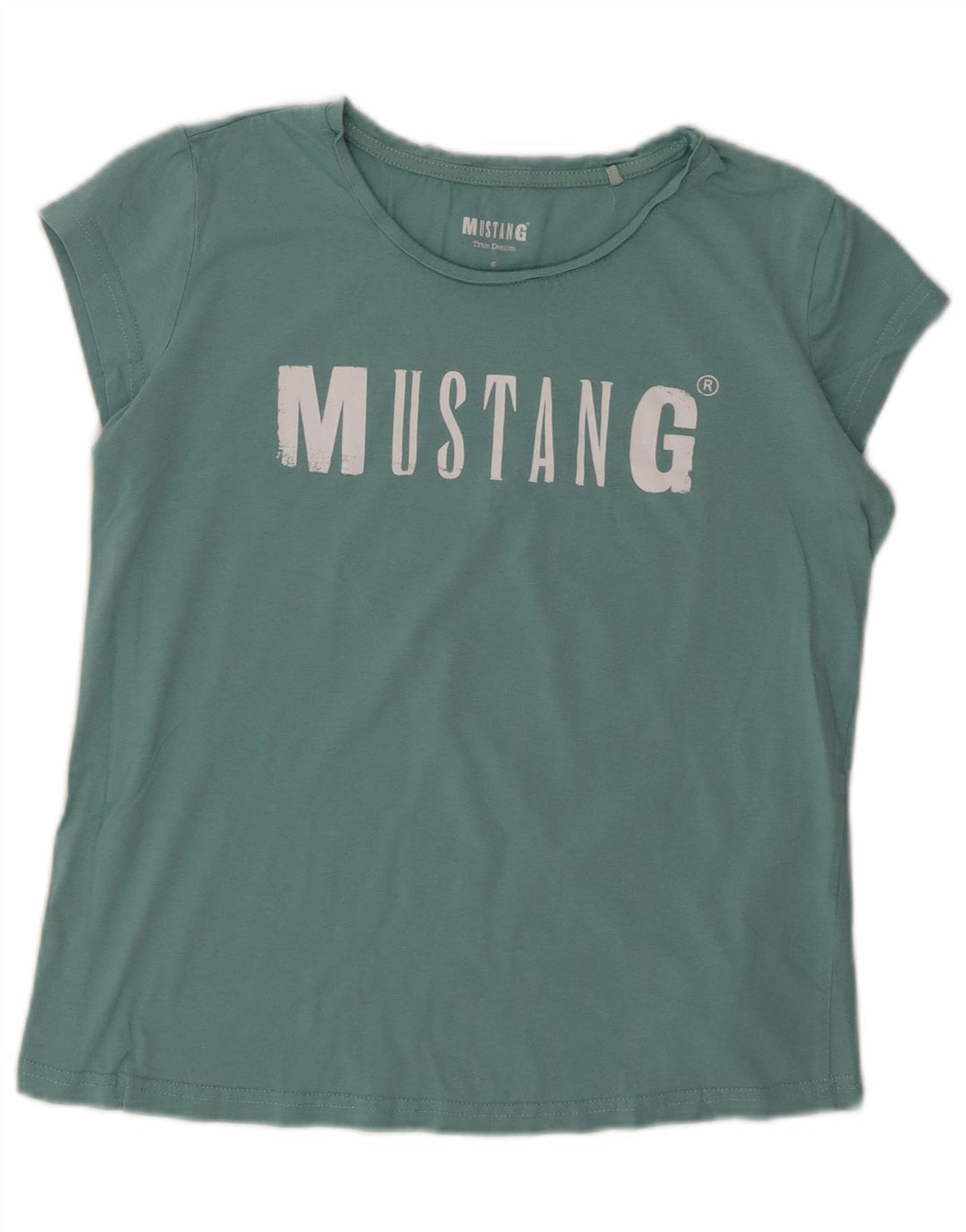 MUSTANG T-shirt graphique pour femme UK 10 Petit coton vert