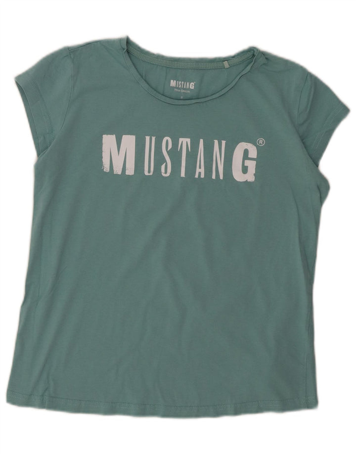 MUSTANG T-shirt graphique pour femme UK 10 Petit coton vert