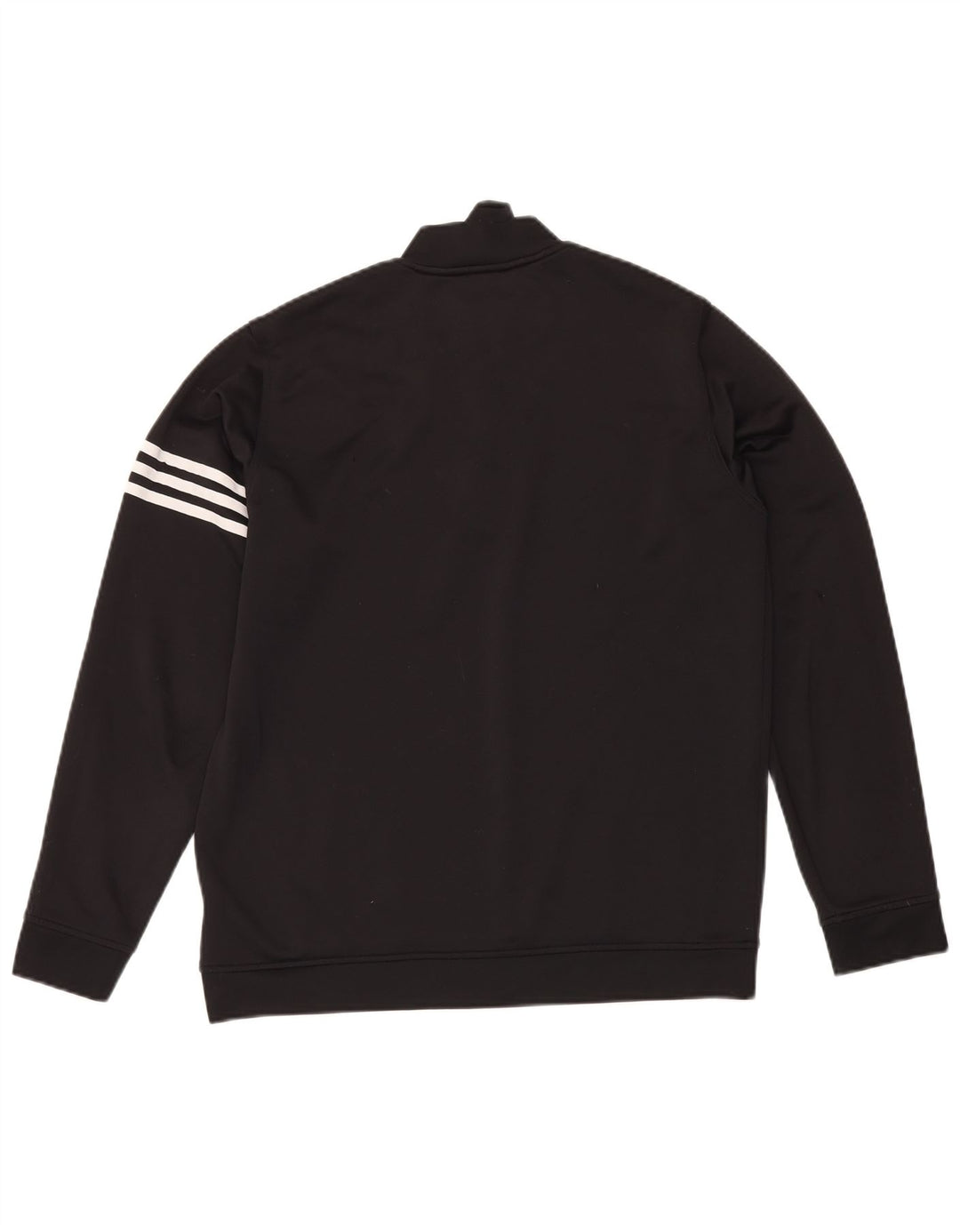 Adidas Hommes Climalite Zip Neck Sweatshirt Jumper Grand Noir Polyester