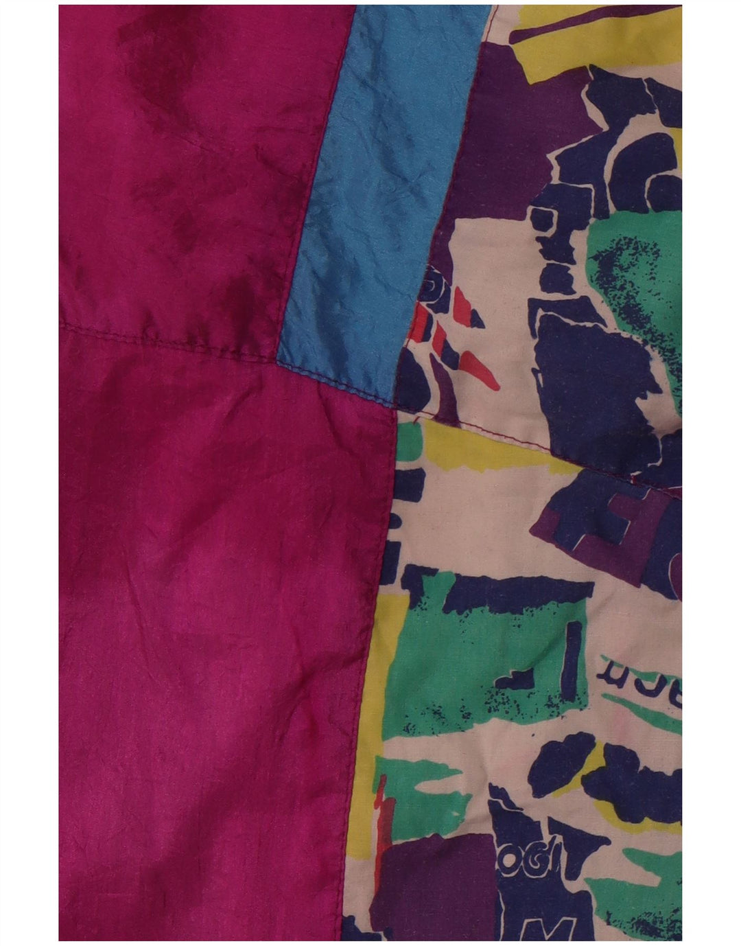 vintage Femmes Loose Fit Survêtement Top Veste UK 12 Moyen Rose Géométrique