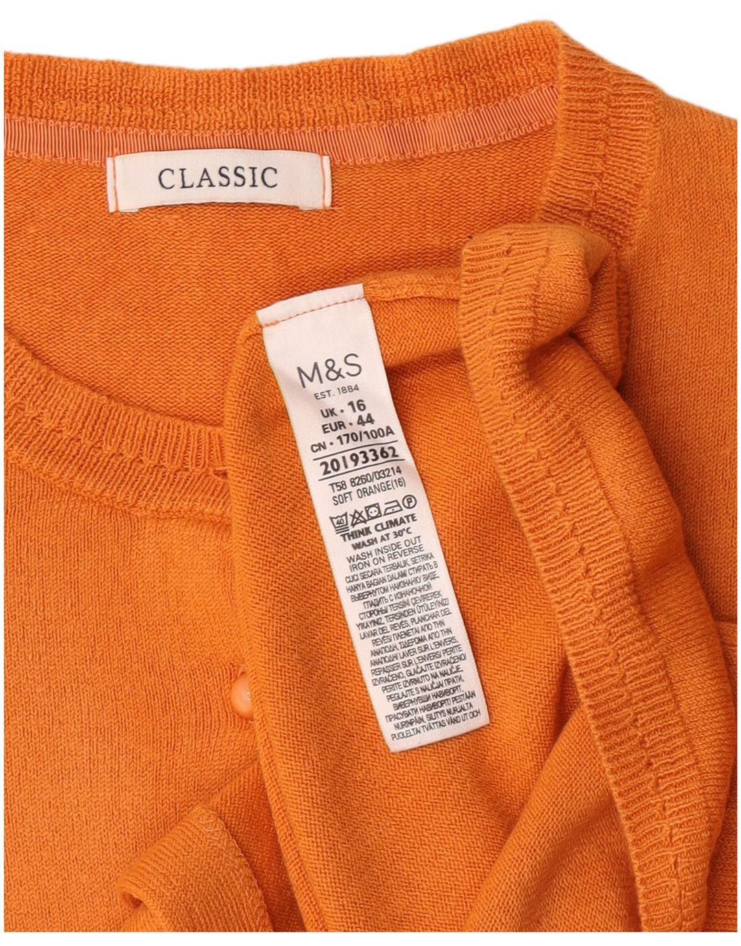 Marks & Spencer Pull cardigan surdimensionné pour femme UK 16 Large Orange
