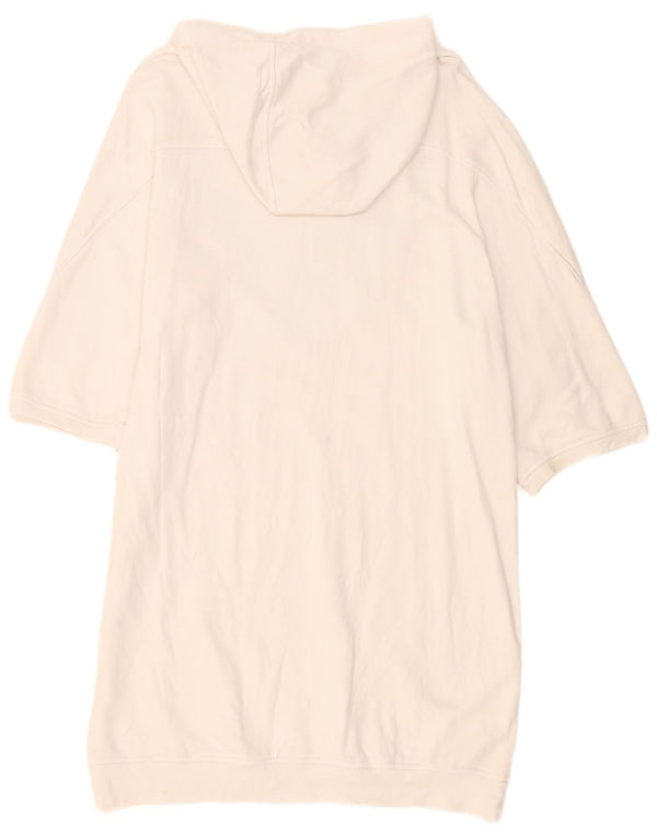 Twinset Womens 3/4 Sleeve Hoodie Dress UK 18 XL White Colourblock Heart