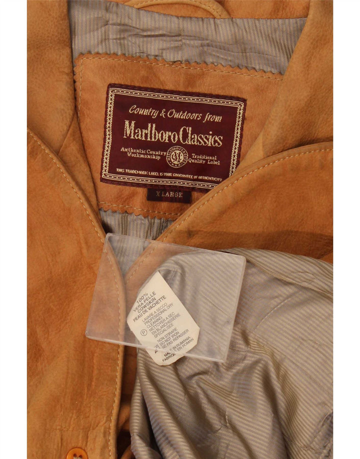 Marlboro Classics Veste blazer en daim à 3 boutons pour homme UK 42 XL Cuir beige