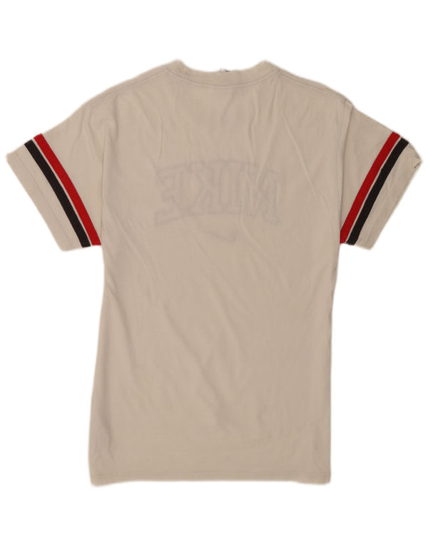 Nike Mens Graphic T-Shirt Top Petit Blanc Rayé Coton