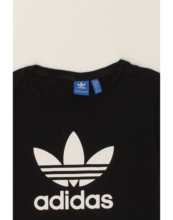 ADIDAS Womens Graphic T-Shirt Top UK 12 Medium  Black Vintage Adidas and Second-Hand Adidas from Messina Hembry 