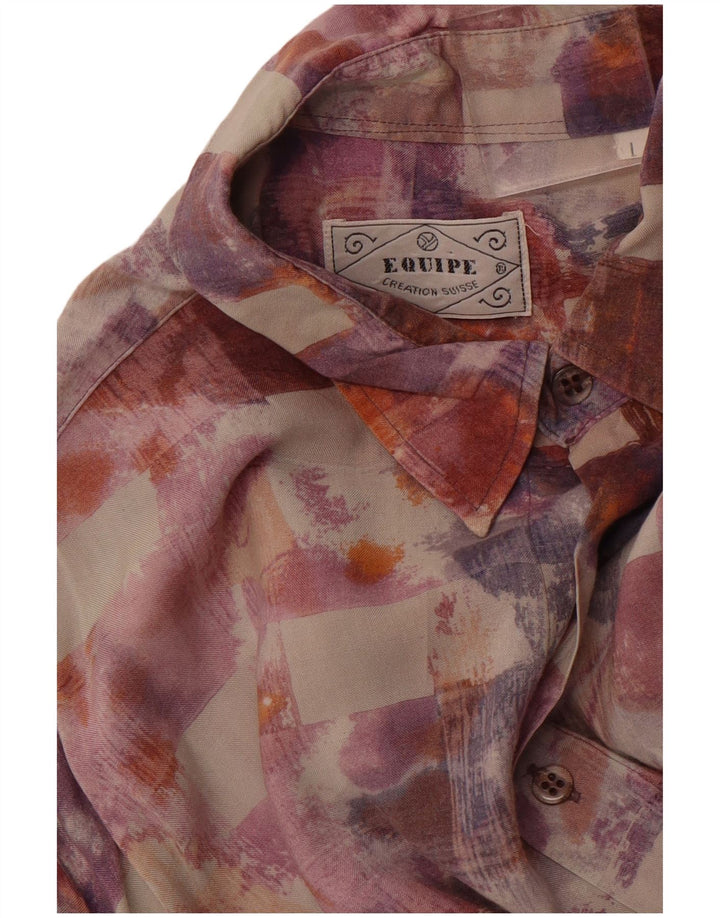 EQUIPE Chemise à Manches Courtes à Motif Abstrait Homme Large Multicolore