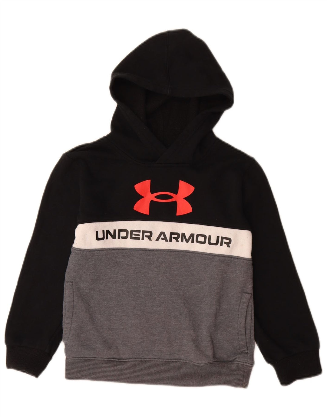 UNDER ARMOUR Pull à capuche graphique pour garçon 6-7 ans Coton color block noir