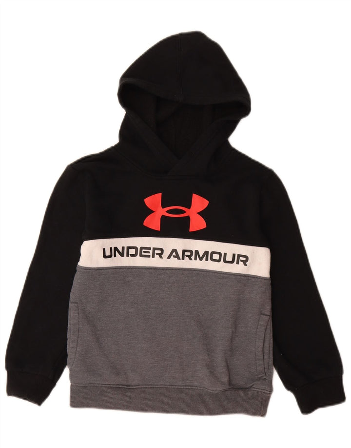 UNDER ARMOUR Pull à capuche graphique pour garçon 6-7 ans Coton color block noir
