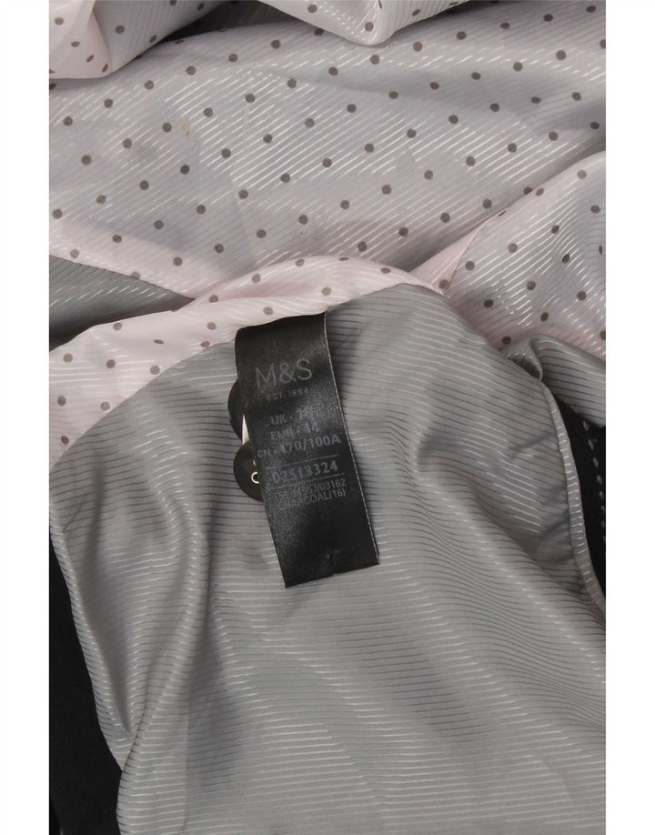 Marks & Spencer Veste blazer à 1 bouton pour femme UK 16 Large Gris Polyester