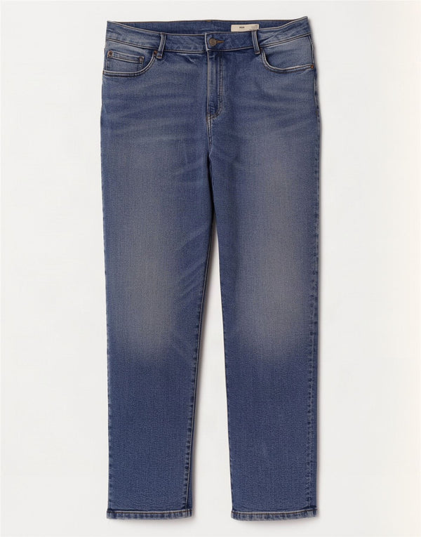 Marks & Spencer Jean Mom Tapered pour femme UK 16 Large W32 L26 Bleu