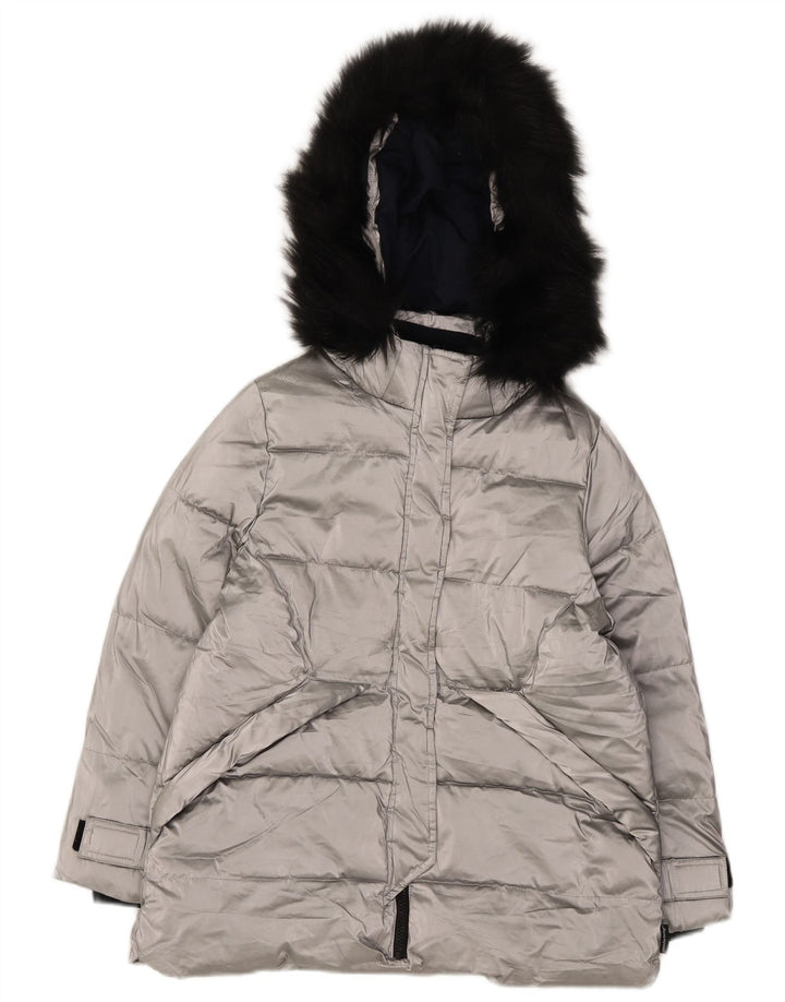 Zara Veste matelassée à capuche fille 11-12 ans Argent Polyester