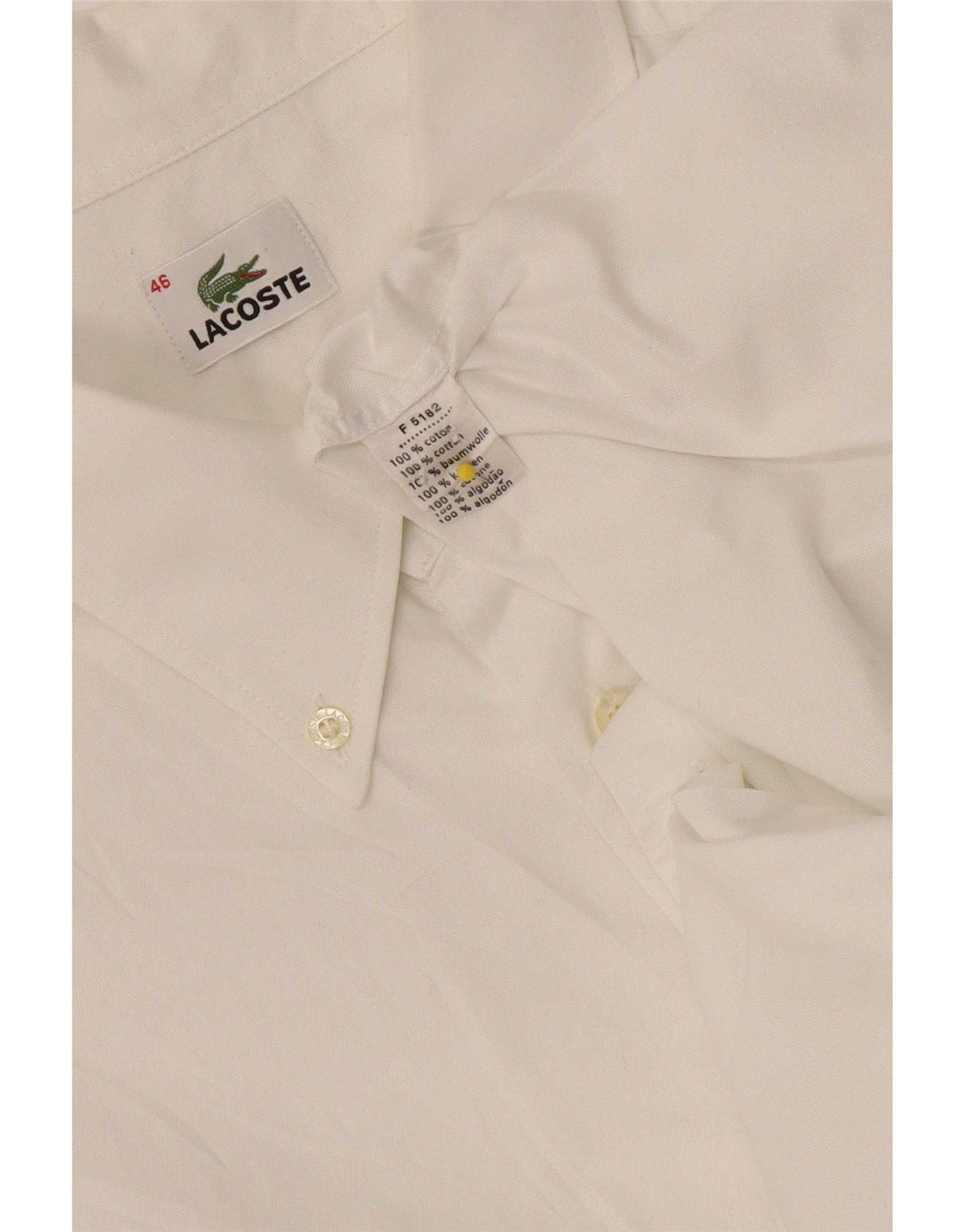 Lacoste Chemise coupe régulière pour homme Taille 46 2XL Coton blanc
