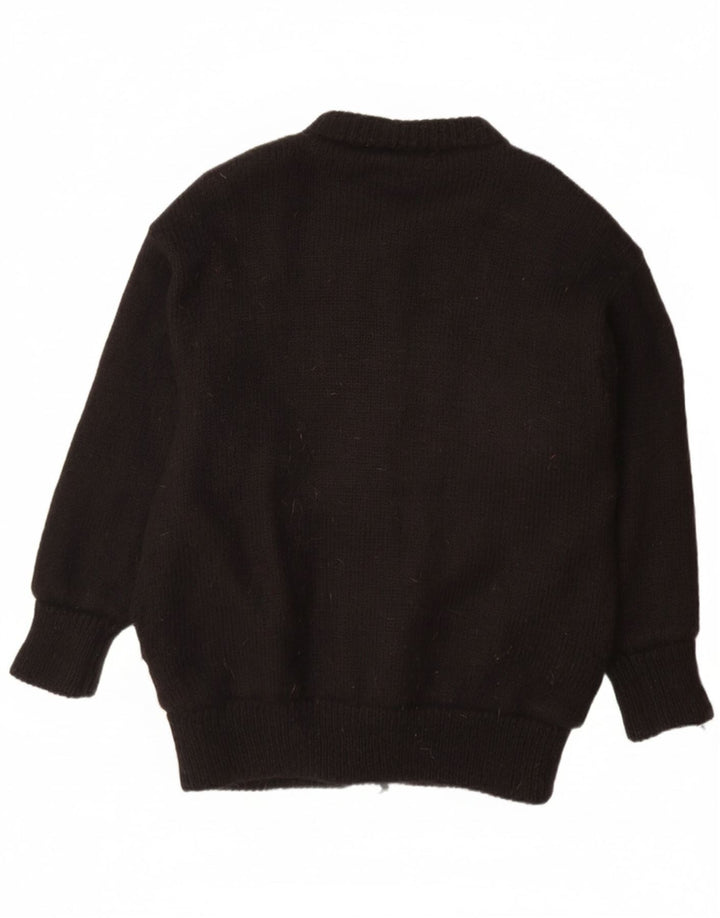 ABEL Femme Cardigan Pull Taille Unique Laine Florale Noire
