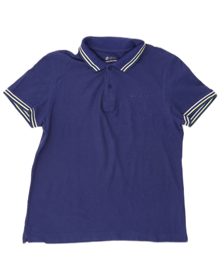 Lotto Polo Homme Bleu Marine Moyen Coton