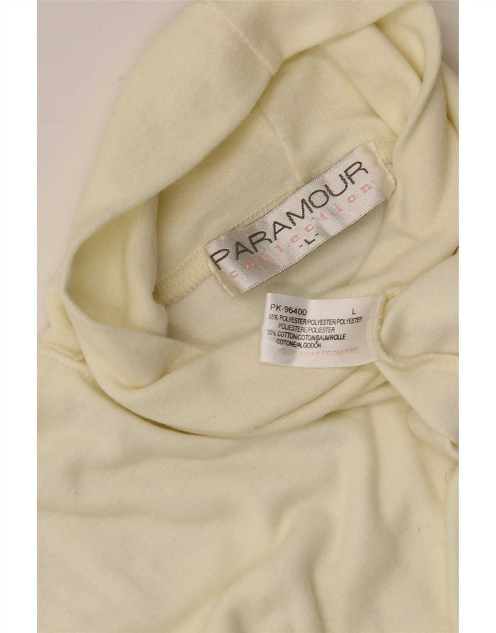 Paramour Haut à col roulé pour homme à manches longues en polyester blanc