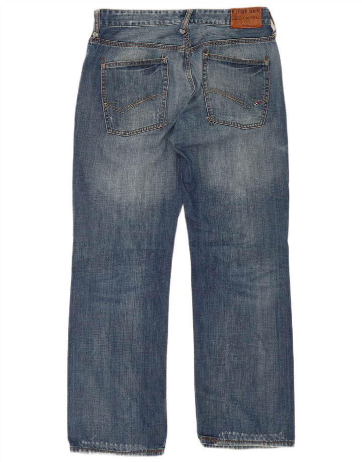 TOMMY HILFIGER Jean droit vieilli homme W32 L32 bleu coton