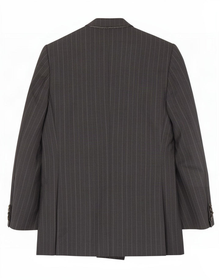 Lord Veste Blazer Double Boutonnage Homme UK 38 Laine Rayée Gris Moyen