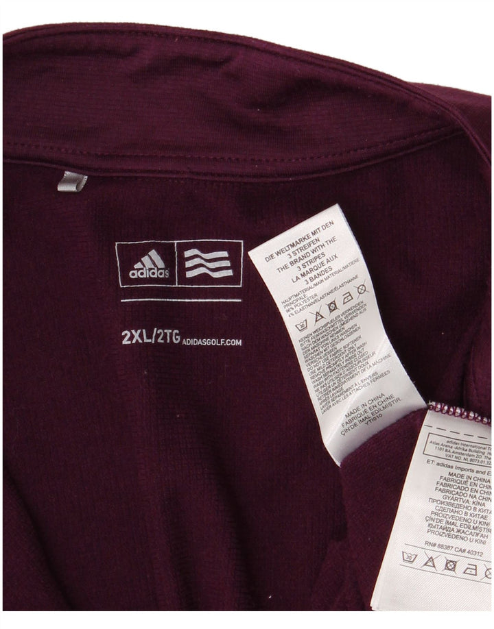 Adidas Hommes Zip Neck Pull Survêtement Top 2XL Violet Polyester